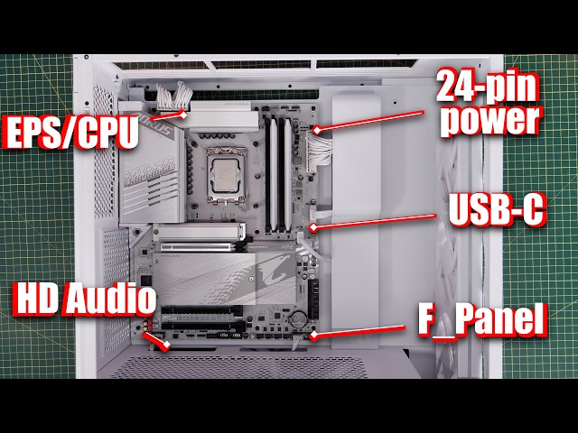 Detailed PC wiring guide - where to connect case cables, PSU cables, fan wires and more