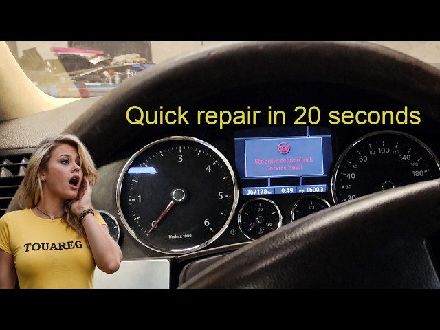 VW Touareg "Steering column lock Service now!" quick 20 sec. repair.