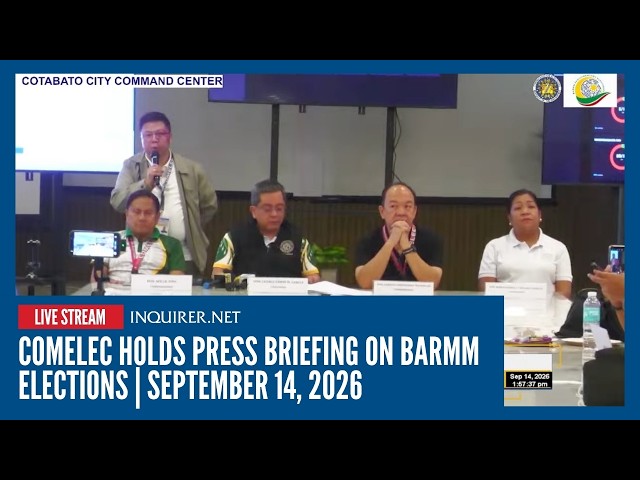 LIVE: Comelec holds press briefing on BARMM elections | September 14, 2026