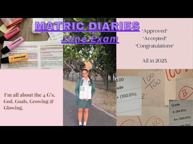 MATRIC JUNE EXAMS: A+ student  {study + reaction to exam vlog}