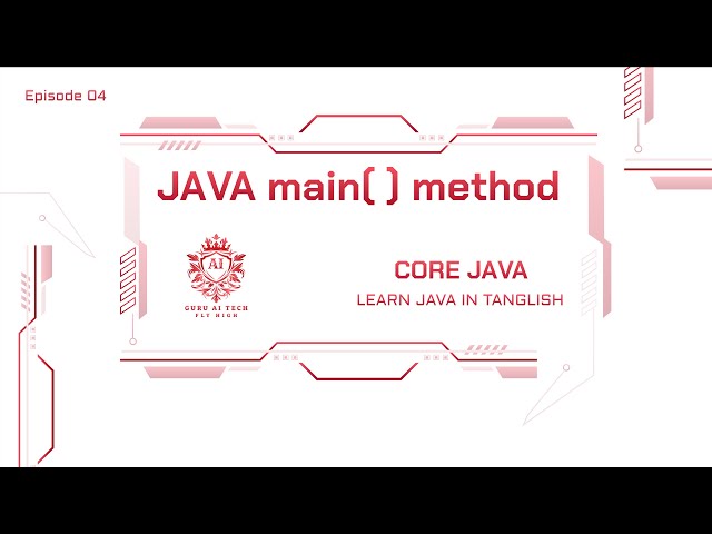Java main method Tamil (Tanglish)
