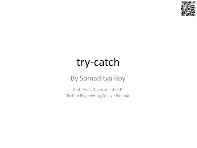 Try-Catch Block (Part 1)