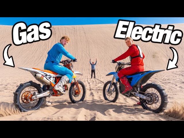 Gas vs Electric Dirt Bikes on America's STEEPEST Sand Dunes