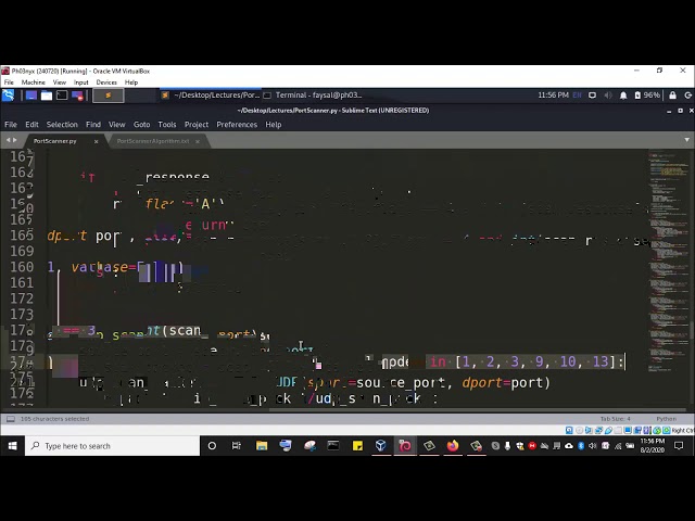 Malicious Python 3 Programming: Port Scanner - udp scan