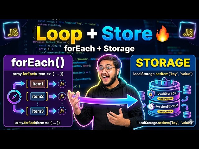 JavaScript forEach() + Browser Storage (localStorage & sessionStorage)  Complete Guide