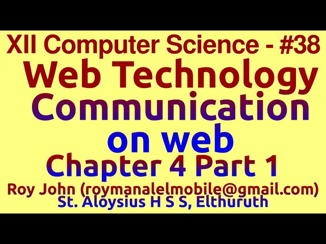 Part 1 Communication on web Chapter 4 Web technology Plus 2 Computer Science / applications