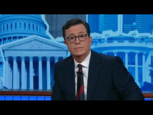 "The Late Show" host Stephen Colbert gives somber election night monologue