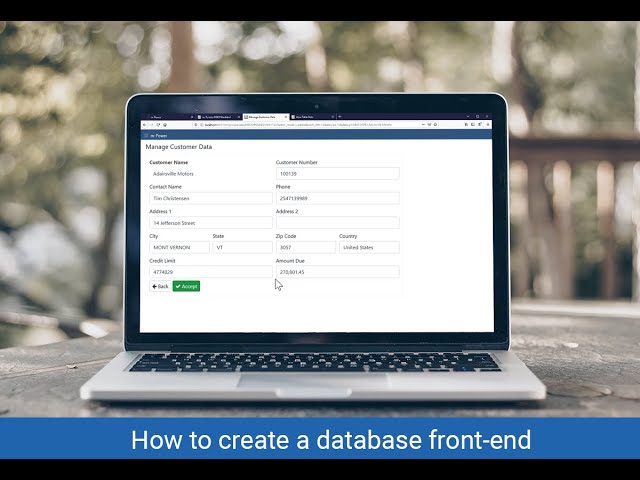 How to create a database front-end in 5 minutes