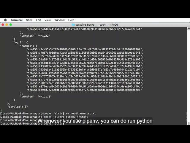 176  Terminal video Pipenv and virtualenv