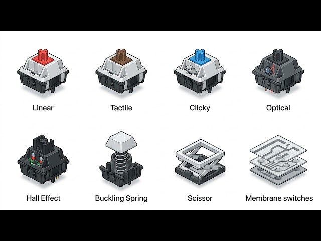 Every Type of Keyboard Switch Explained in 5 Minutes!
