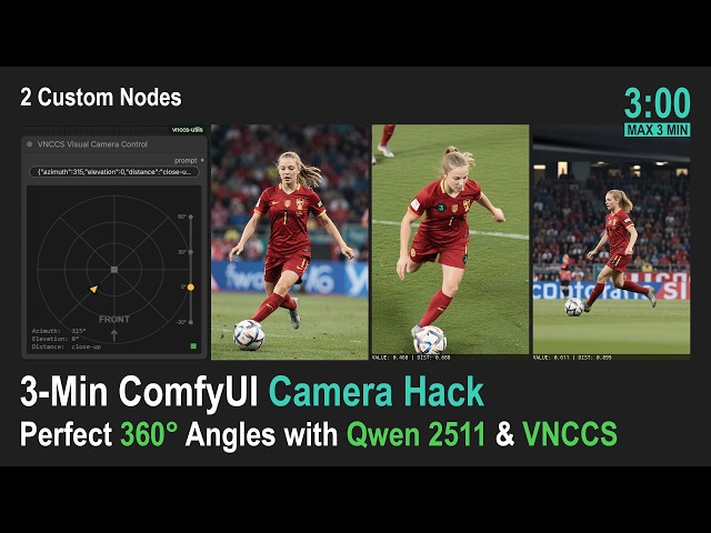 🟢 3-Min ComfyUI Camera Hack: Perfect 360° Angles with Qwen 2511 & VNCCS (ComfyUI Shortcut)