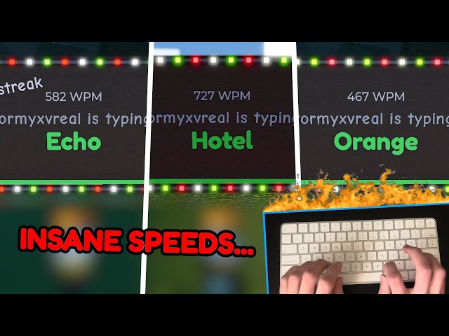 I typed as FAST AS POSSIBLE in a Spelling Bee...