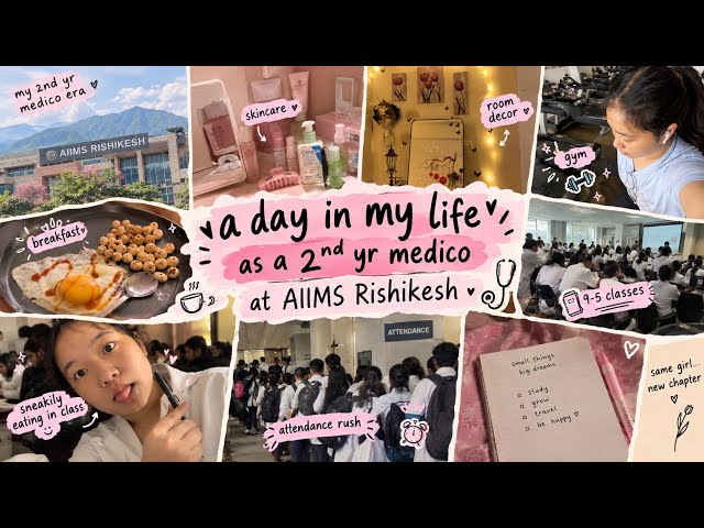 A day in life as a 2nd year medico at AIIMS Rishikesh || posting,gym,attendance,room decor,skincare