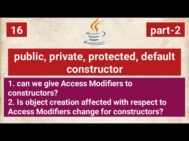 Access  Modifiers with constructors | public, private, protected, default | java