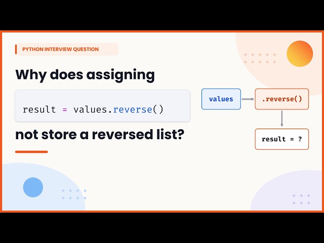 Why result = values.reverse() Gives None | Python Debugging Interview Question (Hindi) #python