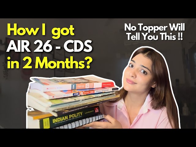 AIR 26 - How I Studied for CDS exam | CDS Exam preparation