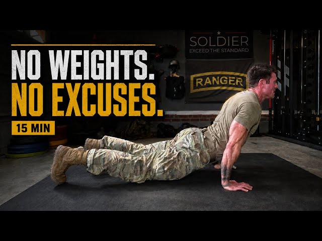 15 Minute Full-Body Military Calisthenics Workout | Follow Along, Build Muscle, Burn Fat