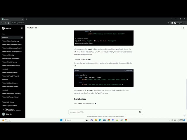 python match case in list