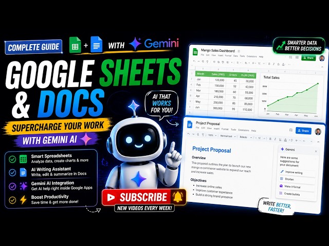 Google Sheets & Google Docs with Gemini AI | Complete Beginner Guide (2026)