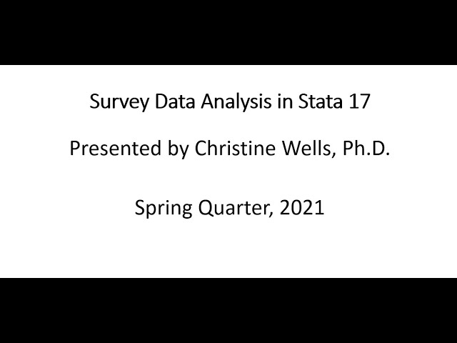 Survey Data Analysis in Stata 17