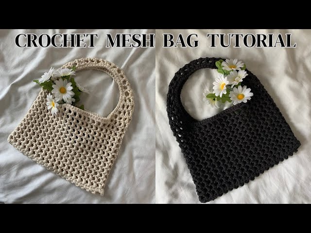 Easiest crochet mesh bag tutorial / beginner friendly (crochet net bag)
