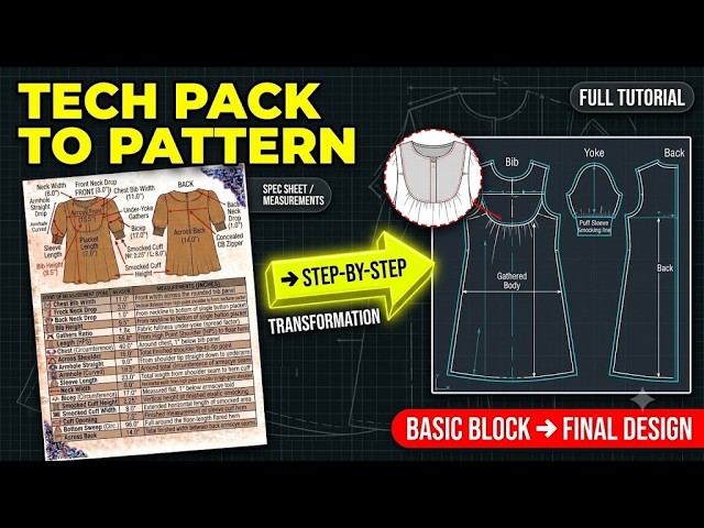 Master Pattern Making: Convert a Tech Pack into a Complete Garment Pattern!