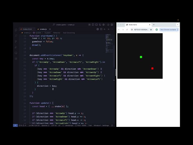 Coded Snake From Scratch in Vanilla JS - Night Coding Sesh #1 (No Talking)