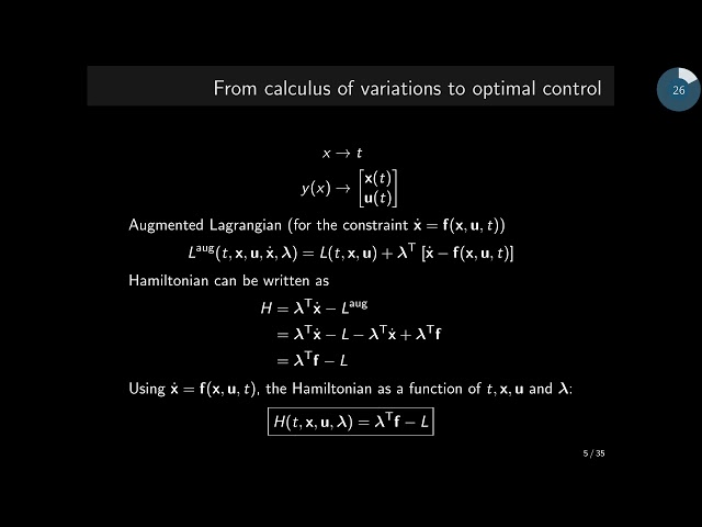 L7.1 Pontryagin's principle of maximum (minimum) and its application to optimal control