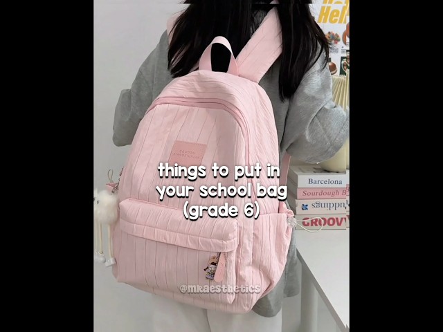 things to keep in school bag 🎒 GRADE 6 (requested) #schoolbag #bag #bagessentials #aesthetic