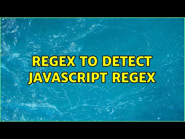 Regex to detect JavaScript Regex