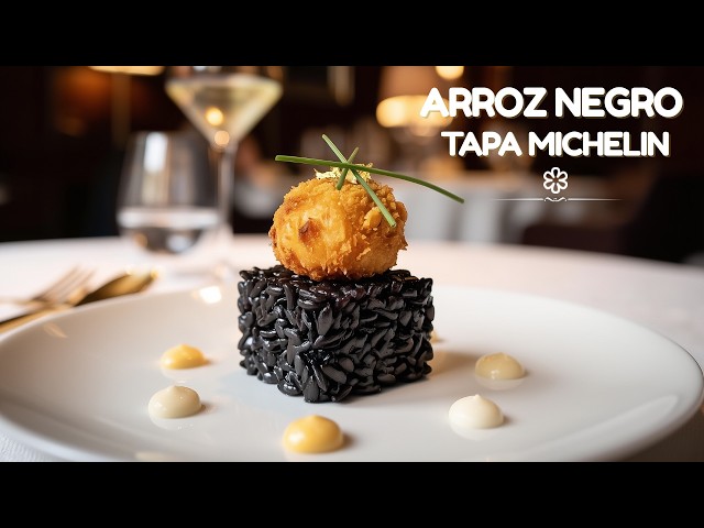 Arroz Negro con Calamares a la Romana | Tapa Michelin