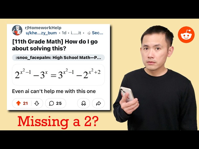 How do I go about solving this exponential equation? Even AI can't help me! Reddit r/homeworkhelp
