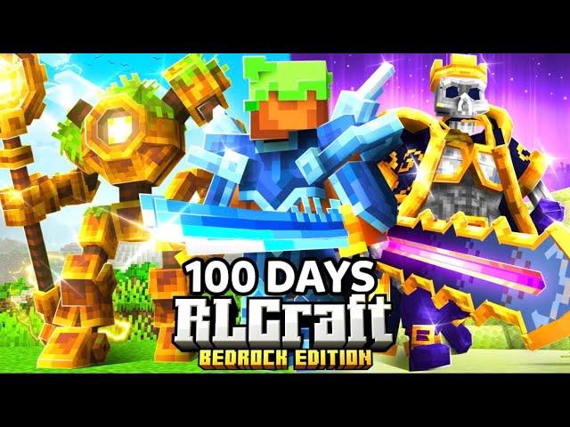 I Survived 100 DAYS In RLCRAFT In Minecraft Bedrock 1.2