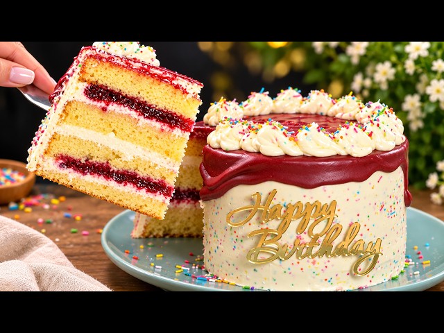 🎂 How to Make a Birthday Cake — Just Like a Professional Pastry Chef! Easy Homemade Recipe! 🎂