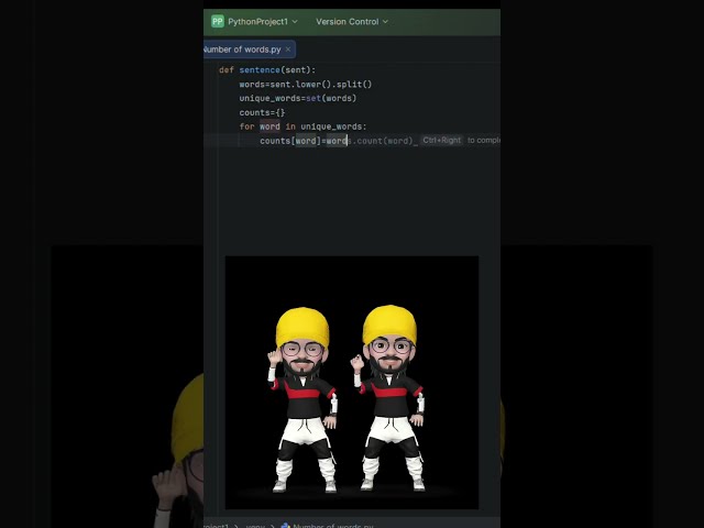 Day# 10 Word Frequency count using Python Code split method use #codinginterview #coding #python