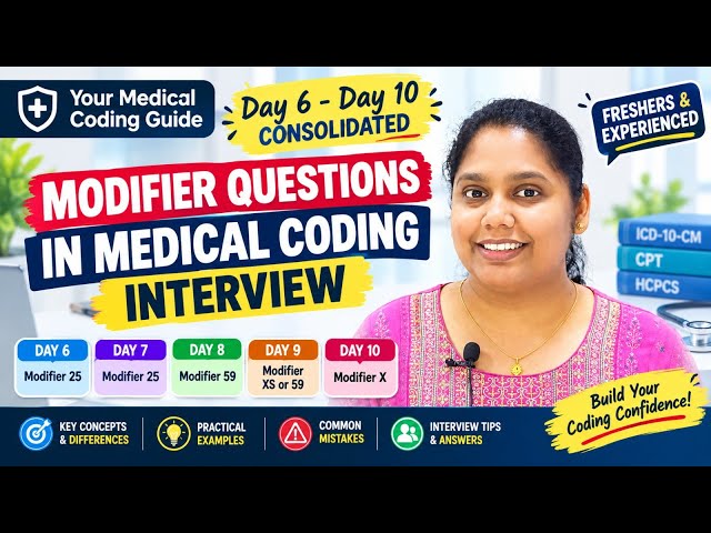 Modifier 25, 59, XS & X Modifiers EXPLAINED! 🚨 | Medical Coding Interview Questions | Days 6–10
