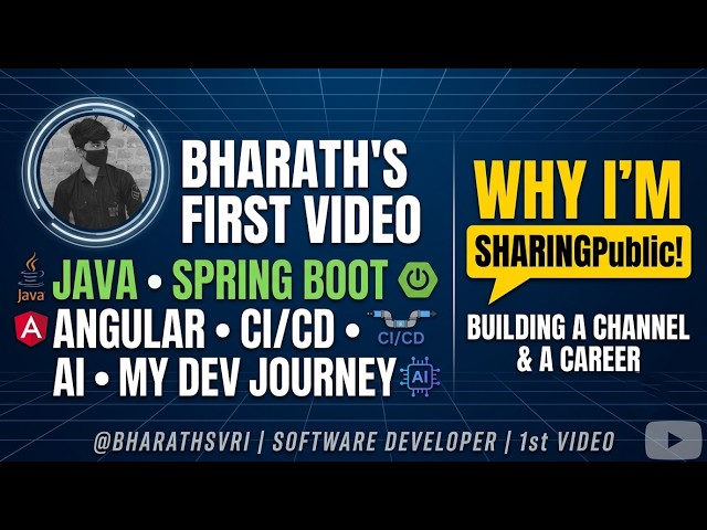 My First YouTube Video | Software Developer Journey Begins
