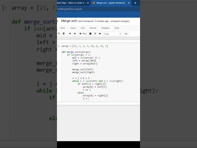 Merge Sort in Python! #shorts #python #programming #coding