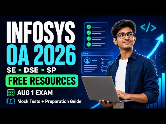 Infosys Online Assessment 2026 Preparation Guide | SE, DSE & SP | Free Resources + Mock Tests