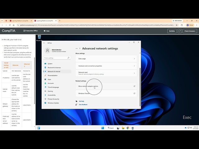 CS1 Lab 6.2.7: Configure IP Addresses