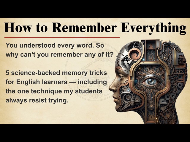 How to Remember Everything You Read (2026 Memory Hacks) | Boost English Learning | Graded Reader ✅️