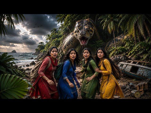 4 Girls Trapped on a Mysterious Island With a Giant Snake 😱 | Terrifying Survival Adventure