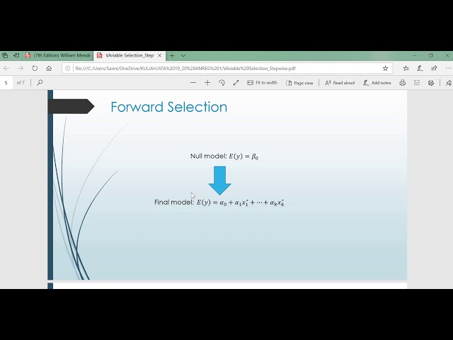 Variable selection Part 1/3: Stepwise Procedure_Concept and Algorithm