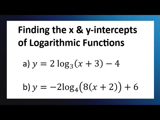 Determining the x & y Intercepts of a Logarithmic Function New 2026 cupcakes