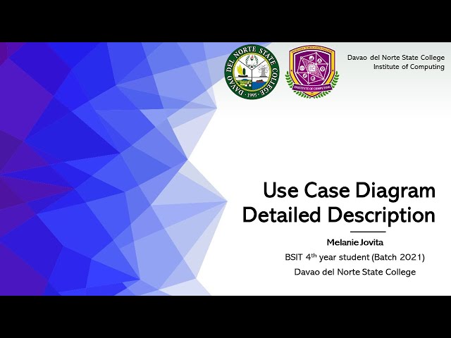 [SAD] Use Case Diagram Detailed Description