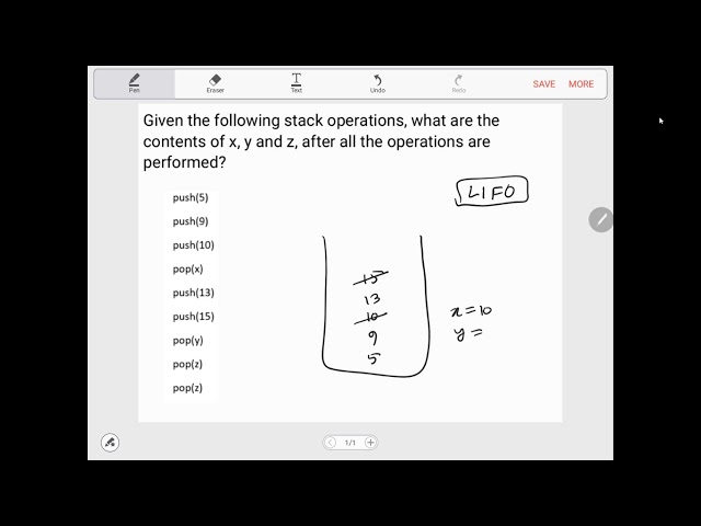 Stack operations (push and pop)