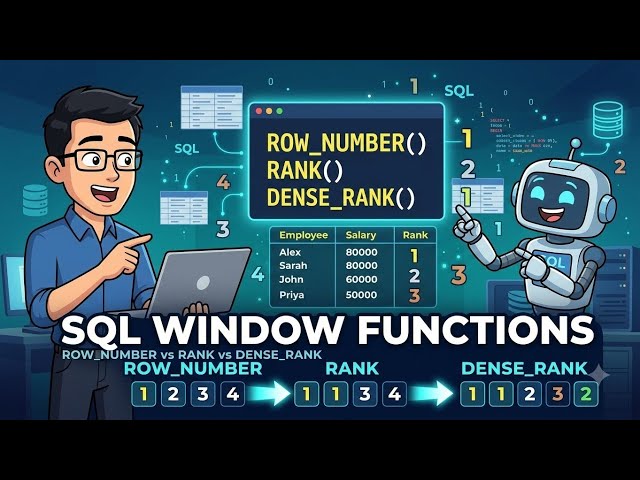 SQL Window Functions Explained | ROW_NUMBER, RANK & DENSE_RANK