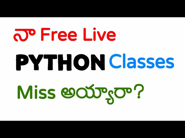 Did you miss my free live python classes? | Vamsi Bhavani