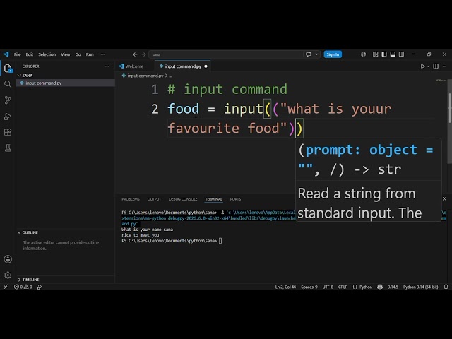 learn input command in python .