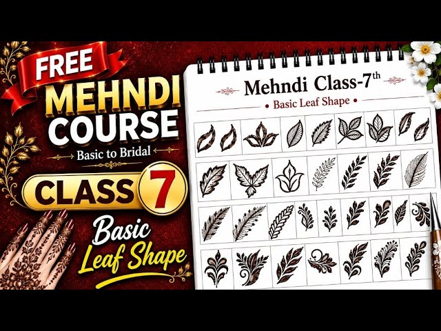 Mehndi Class Day  - 7 | Mehndi Leaves  | mehndi classes for beginners  | mehndi tutorial  | #Leaves 